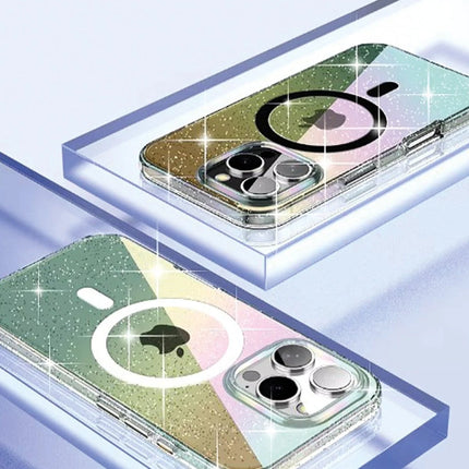 iPhone 15 Pro Rasasi Simli Magsafe Kapak Kılıf 5