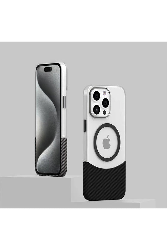 iPhone 16 Plus Carbon Puzzle Magsafe Kapak Kılıf - Siyah 3