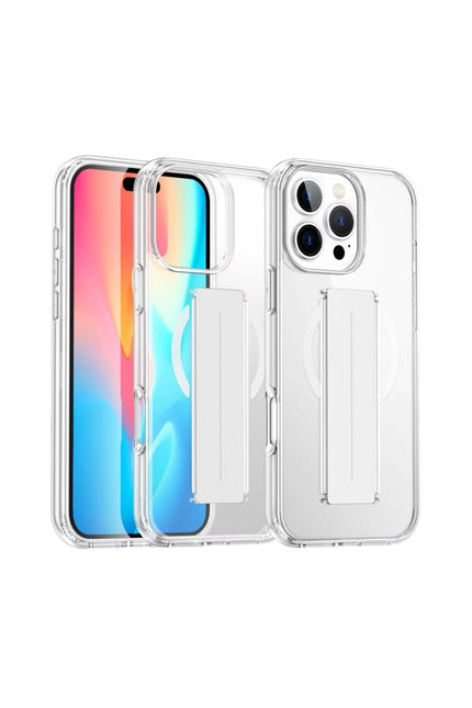 iPhone 16 Pro Alfa Magsafe Standlı Kapak Kılıf - Şeffaf