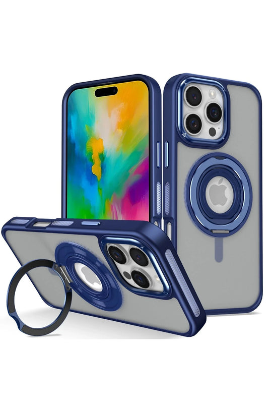 iPhone 16 Pro Max Banza Magsafe Standlı Kapak Kılıf - Lacivert