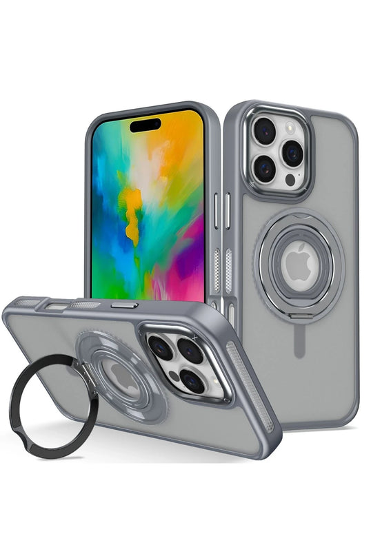 iPhone 16 Pro Max Banza Magsafe Standlı Kapak Kılıf - Titan Gri