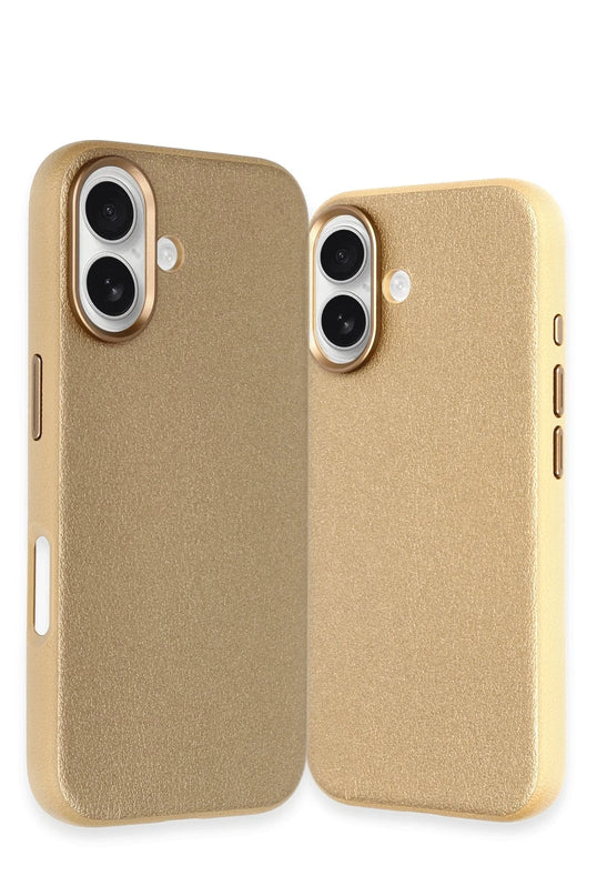iPhone 16 Wonder Deri Magsafe Kapak Kılıf - Bronz 2