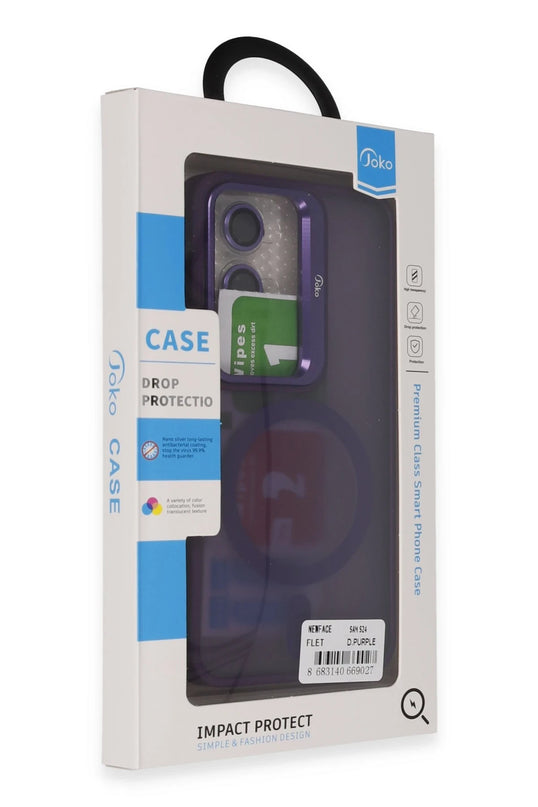 Samsung Galaxy S24 Flet Lens Magsafe Kapak Kılıf - Derin Mor 3