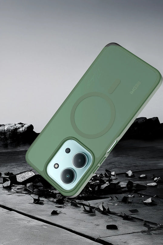 Xiaomi Redmi 15C 4G Jota Magsafe Kapak Kılıf - Koyu Yeşil 4