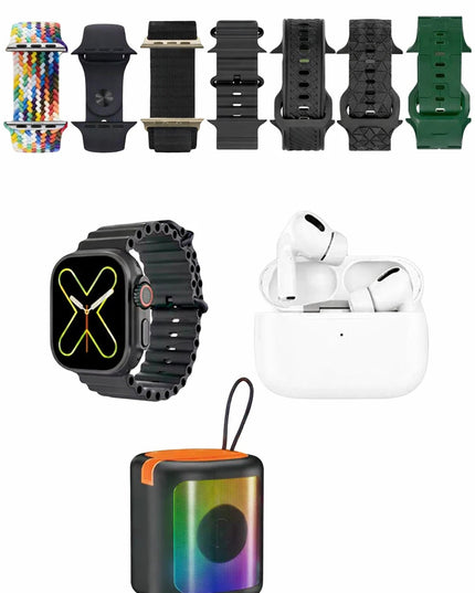 K28 Kombo 7 Adet Kordon Akıllı Saat Airpods Kulaklık Kablosuz Hoparlör Set