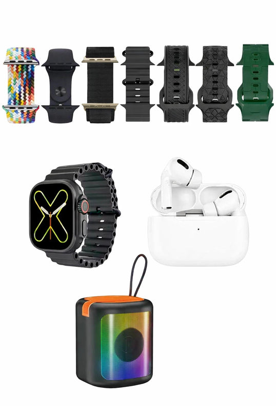K28 Kombo 7 Adet Kordon Akıllı Saat Airpods Kulaklık Kablosuz Hoparlör Set