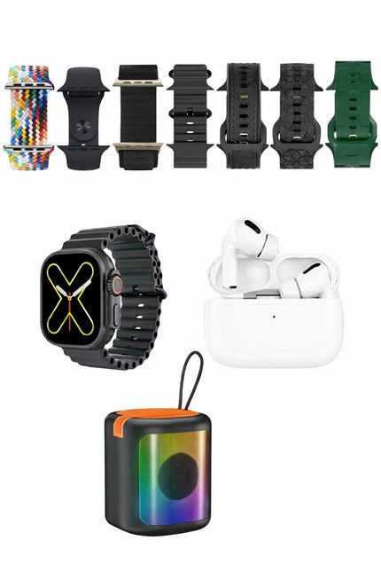 K28 Kombo 7 Adet Kordon Akıllı Saat Airpods Kulaklık Kablosuz Hoparlör Set