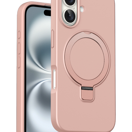 iPhone 16 Magi Pro Standlı Magsafe Kapak Kılıf - Pembe