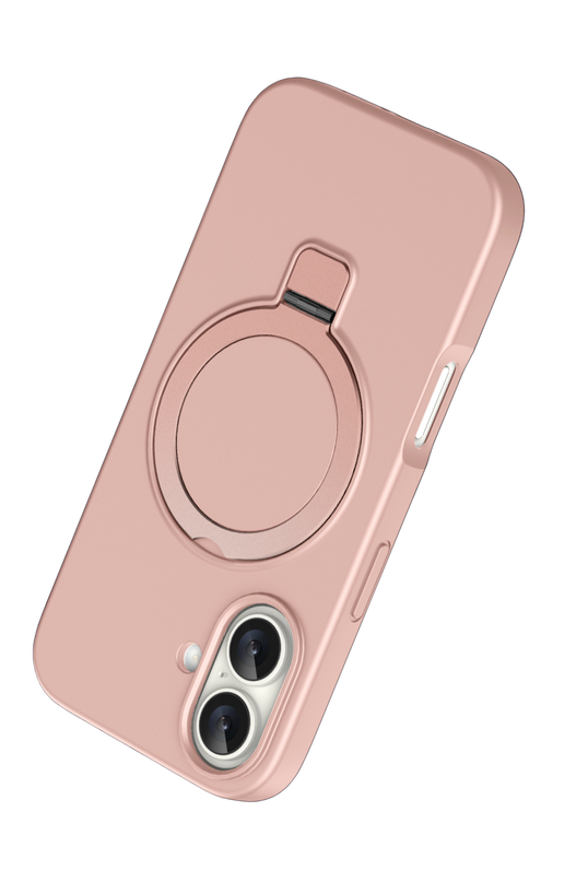 iPhone 16 Magi Pro Standlı Magsafe Kapak Kılıf - Pembe 3