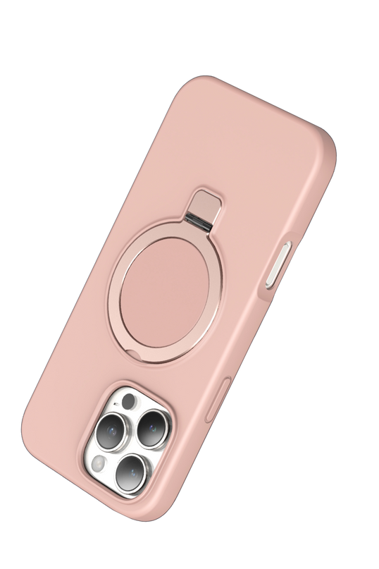 iPhone 16 Pro Max Magi Pro Standlı Magsafe Kapak Kılıf - Pembe 3