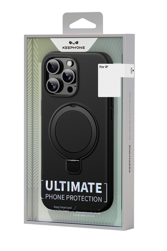 iPhone 16 Pro Max Magi Pro Standlı Magsafe Kapak Kılıf - Siyah 6