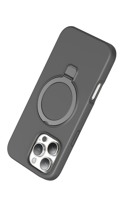 iPhone 16 Pro Max Magi Pro Standlı Magsafe Kapak Kılıf - Titan Gri 3