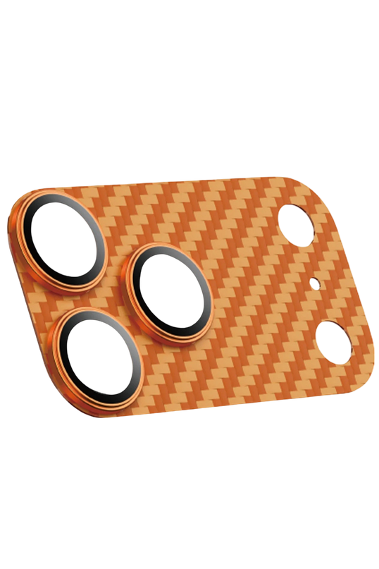 iPhone 17 Pro Kevlar Kamera Lens - Koyu Turuncu 2