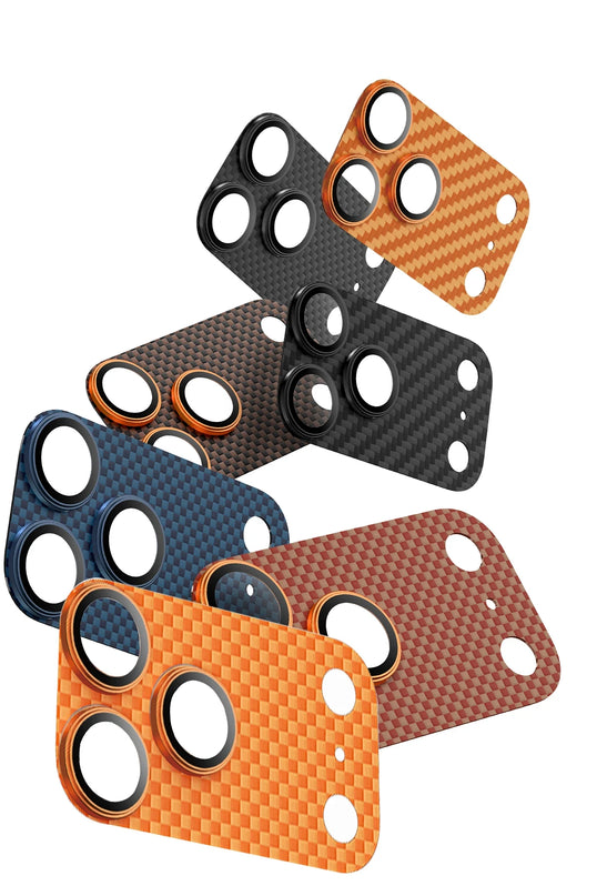 iPhone 17 Pro Kevlar Kamera Lens - Koyu Turuncu 3