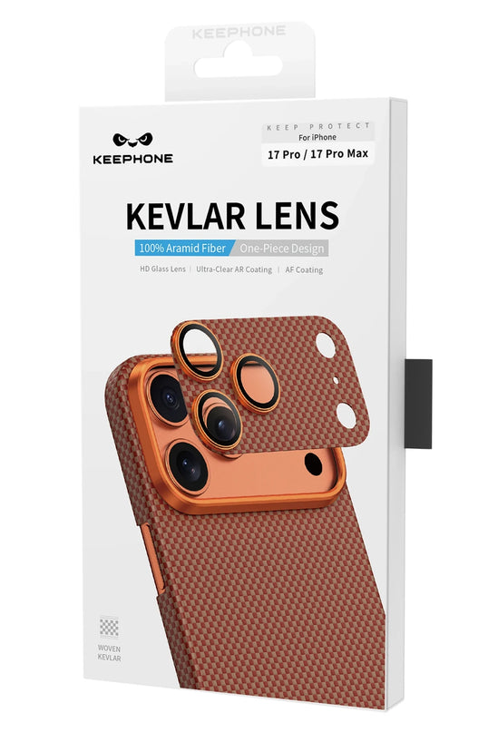 iPhone 17 Pro Kevlar Kamera Lens - Turuncu 5