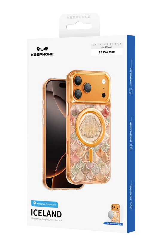 iPhone 18 Pro Max/17 Pro Max Iceland Simli Magsafe Kapak Kılıf - Mor 2 6