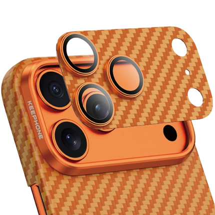 iPhone 17 Pro Max Kevlar Kamera Lens - Koyu Turuncu