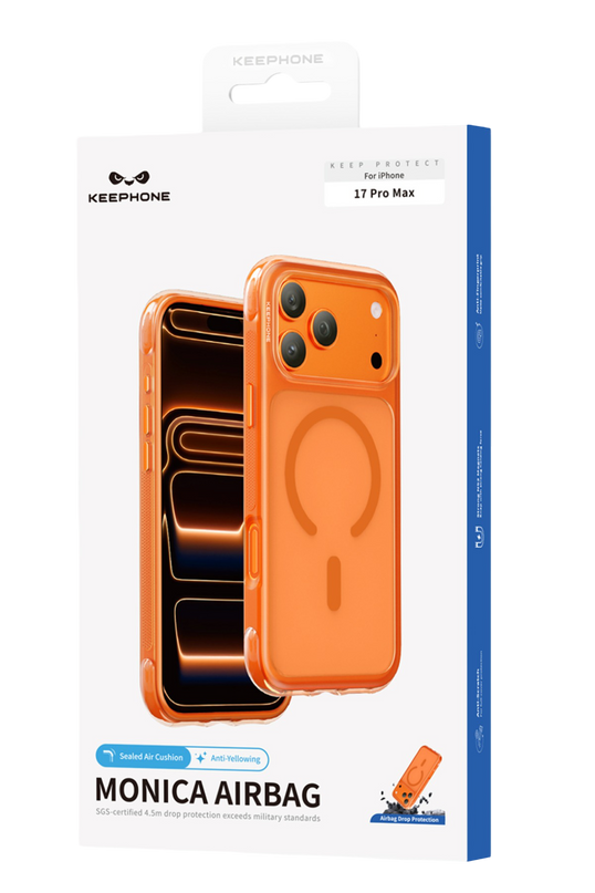 iPhone 18 Pro Max/17 Pro Max Monica Airbag Magsafe Kapak Kılıf - Turuncu 5