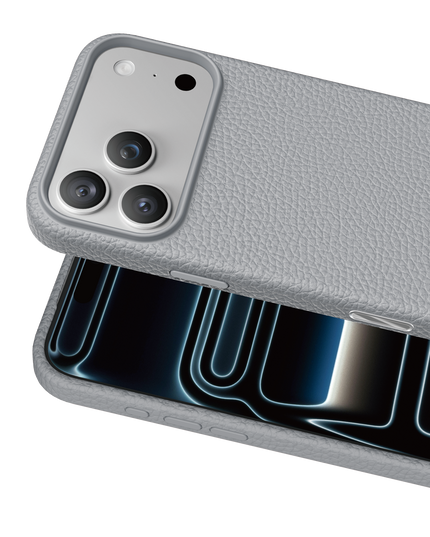 iPhone 18 Pro Max/17 Pro Max Lycucci Deri Manyetik Kapak Kılıf - Açık Gri 2