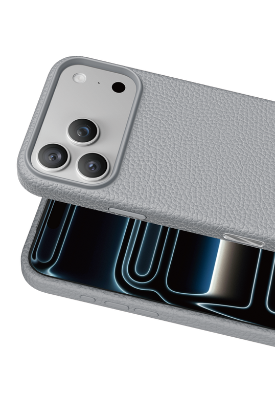 iPhone 18 Pro Max/17 Pro Max Lycucci Deri Manyetik Kapak Kılıf - Açık Gri 2