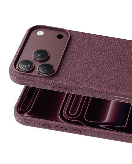 iPhone 18 Pro Max/17 Pro Max Lycucci Deri Manyetik Kapak Kılıf - Bordo 2