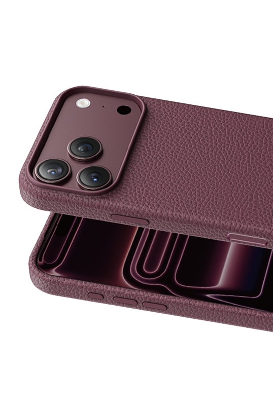 iPhone 18 Pro Max/17 Pro Max Lycucci Deri Manyetik Kapak Kılıf - Bordo 2