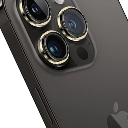 iPhone 14 Pro Max Capital Alüminyum AR Kamera Lens Koruyucu - Gold