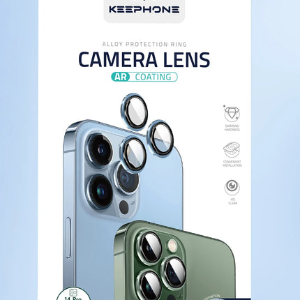 iPhone 14 Pro Max Capital Alüminyum AR Kamera Lens Koruyucu - Gümüş 4