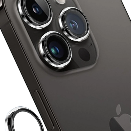 iPhone 14 Pro Max Capital Alüminyum AR Kamera Lens Koruyucu - Gümüş