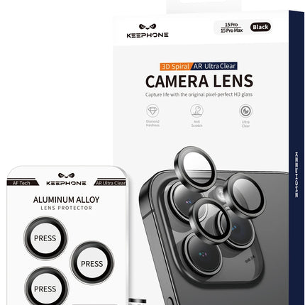 iPhone 15 3D Spiral Alüminyum AR Kamera Lens Koruyucu - Açık Sarı 6
