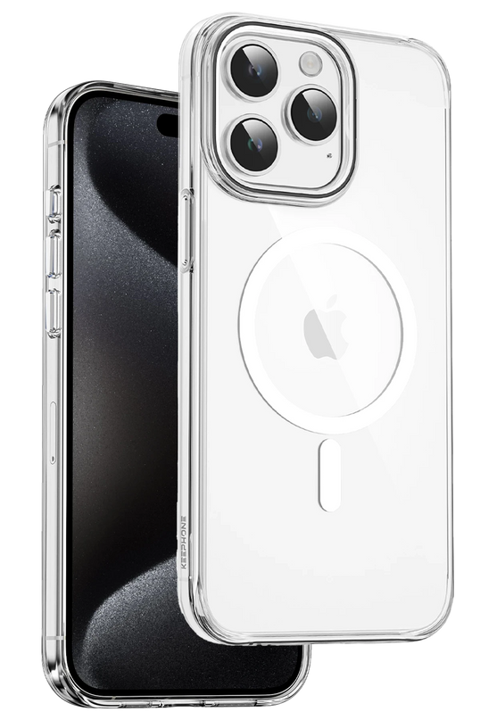 iPhone 15 Pro Max Aurora Şeffaf Magsafe Kılıf - Şeffaf