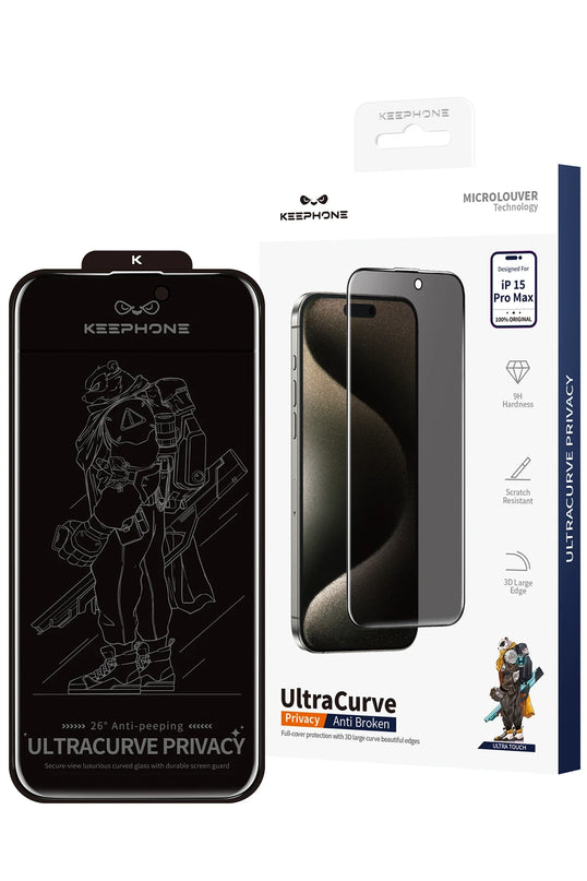 iPhone 15 Pro Max UltraCurve Privacy 3D Cam Ekran Koruyucu 7