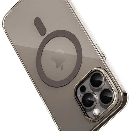 iPhone 15 Pro Max X-Crystal Slim Magsafe Kılıf - Natural Grey 3