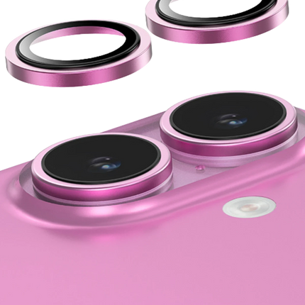iPhone 16 Capital Alüminyum AR Kamera Lens Koruyucu - Pembe
