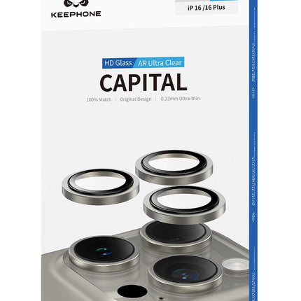 iPhone 16 Capital Alüminyum AR Kamera Lens Koruyucu - Siyah 5
