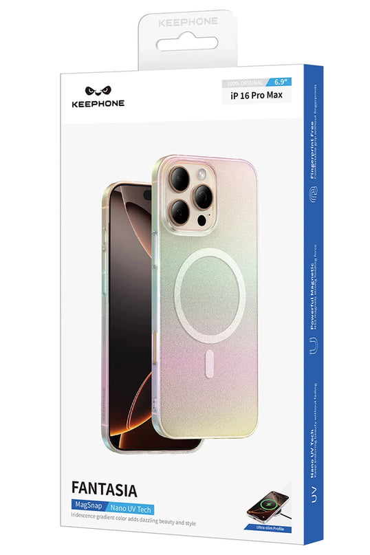 iPhone 16 Fantasia Gökkuşağı Magsafe Kılıf - Beyaz 4