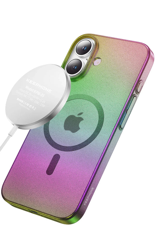 iPhone 16 Fantasia Gökkuşağı Magsafe Kılıf - Siyah 3