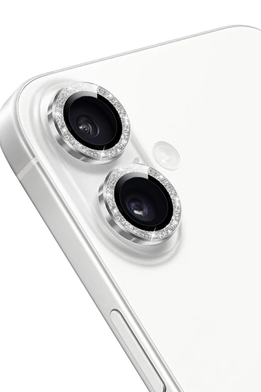 iPhone 16 Maria Simli Kamera Lens Koruyucu - Gümüş
