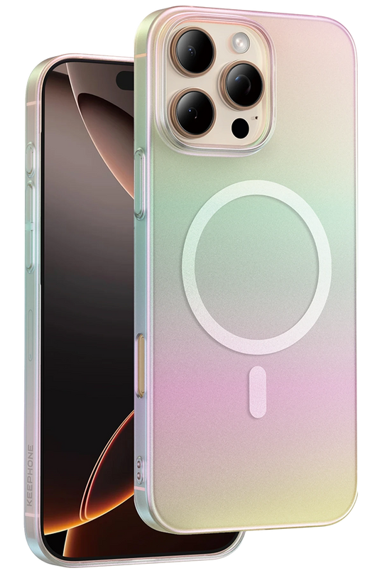 iPhone 16 Pro Max Fantasia Gökkuşağı Magsafe Kılıf - Beyaz