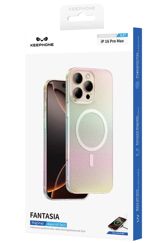 iPhone 16 Pro Max Fantasia Gökkuşağı Magsafe Kılıf - Siyah 5