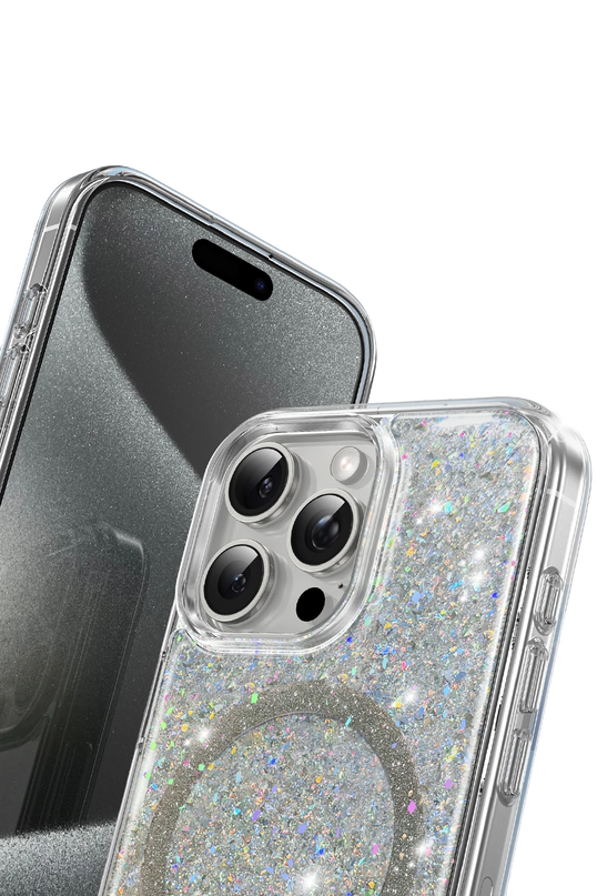 iPhone 16 Pro Max Interstellar Glitter Magsafe Kılıf - Mavi 2