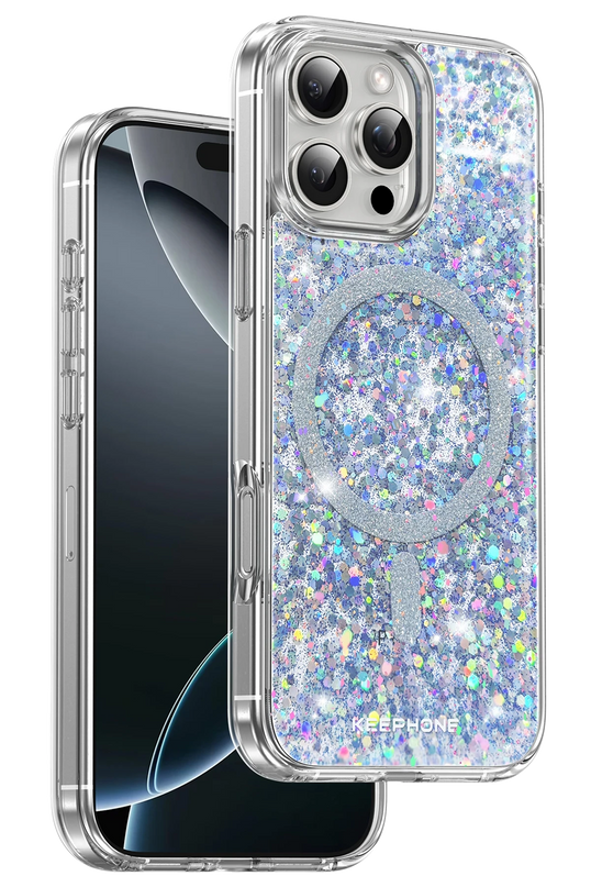 iPhone 16 Pro Max Interstellar Glitter Magsafe Kılıf - Mavi