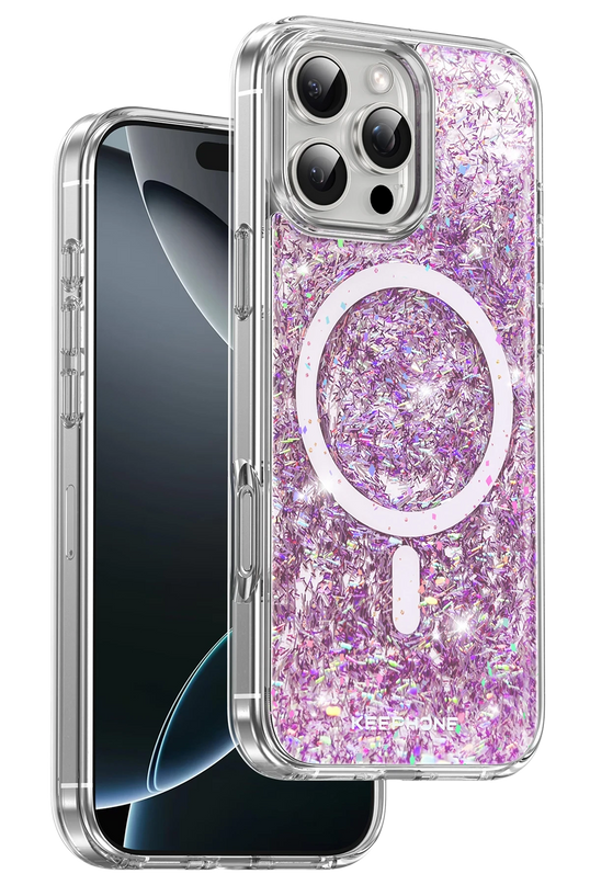 iPhone 16 Pro Max Interstellar Glitter Magsafe Kılıf - Mor