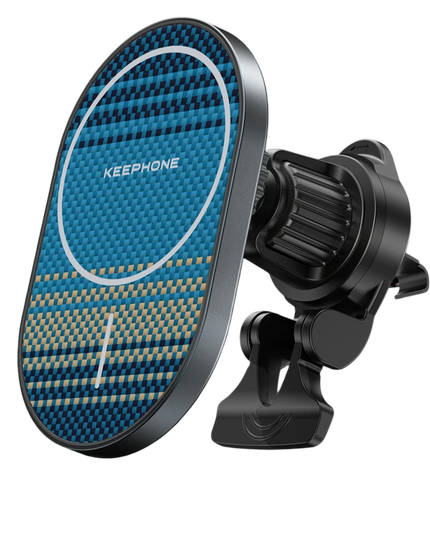 KPW-081 Kevlar Seanova 2in1 360 Derece Ayarlanabilir 15W Kablosuz Şarj Destekli Manyetik Magsafe Telefon Tutucu - Ay Doğumu