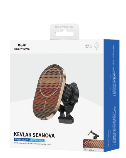 KPW-081 Kevlar Seanova 2in1 360 Derece Ayarlanabilir 15W Kablosuz Şarj Destekli Manyetik Magsafe Telefon Tutucu - Ay Doğumu 10