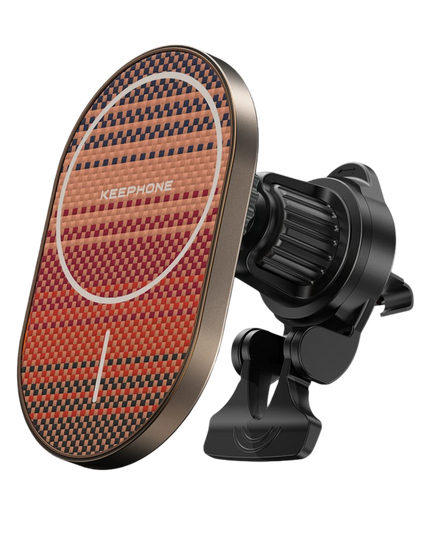 KPW-081 Kevlar Seanova 2in1 360 Derece Ayarlanabilir 15W Kablosuz Şarj Destekli Manyetik Magsafe Telefon Tutucu - Gün Batımı