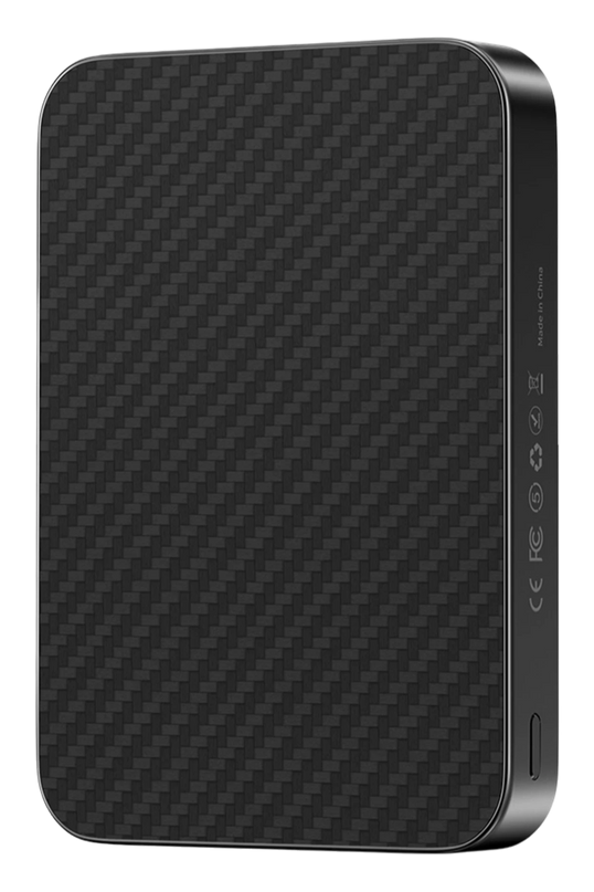 PB51 Brendy Kevlar 10.000 mAh 22.5W USB 20W Type-C ve 15W Kablosuz Şarj Destekli Magsafe Powerbank - Siyah