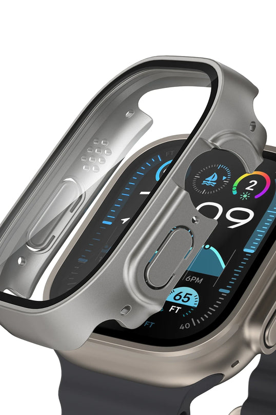 Watch 42mm 360X Defense Camlı Kasa Ekran Koruyucu - Titanyum 4
