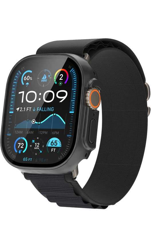 Watch Ultra 49mm 360X Defense Camlı Kasa Ekran Koruyucu - Siyah