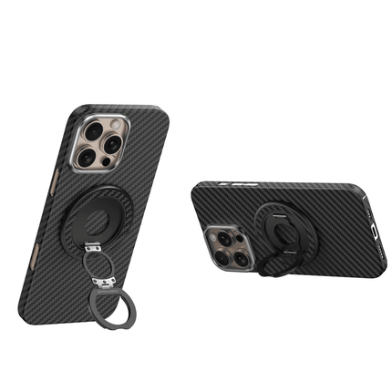 Kevlar Grip 360 Manyetik Magsafe Kickstand Yüzük - Turuncu 3 4